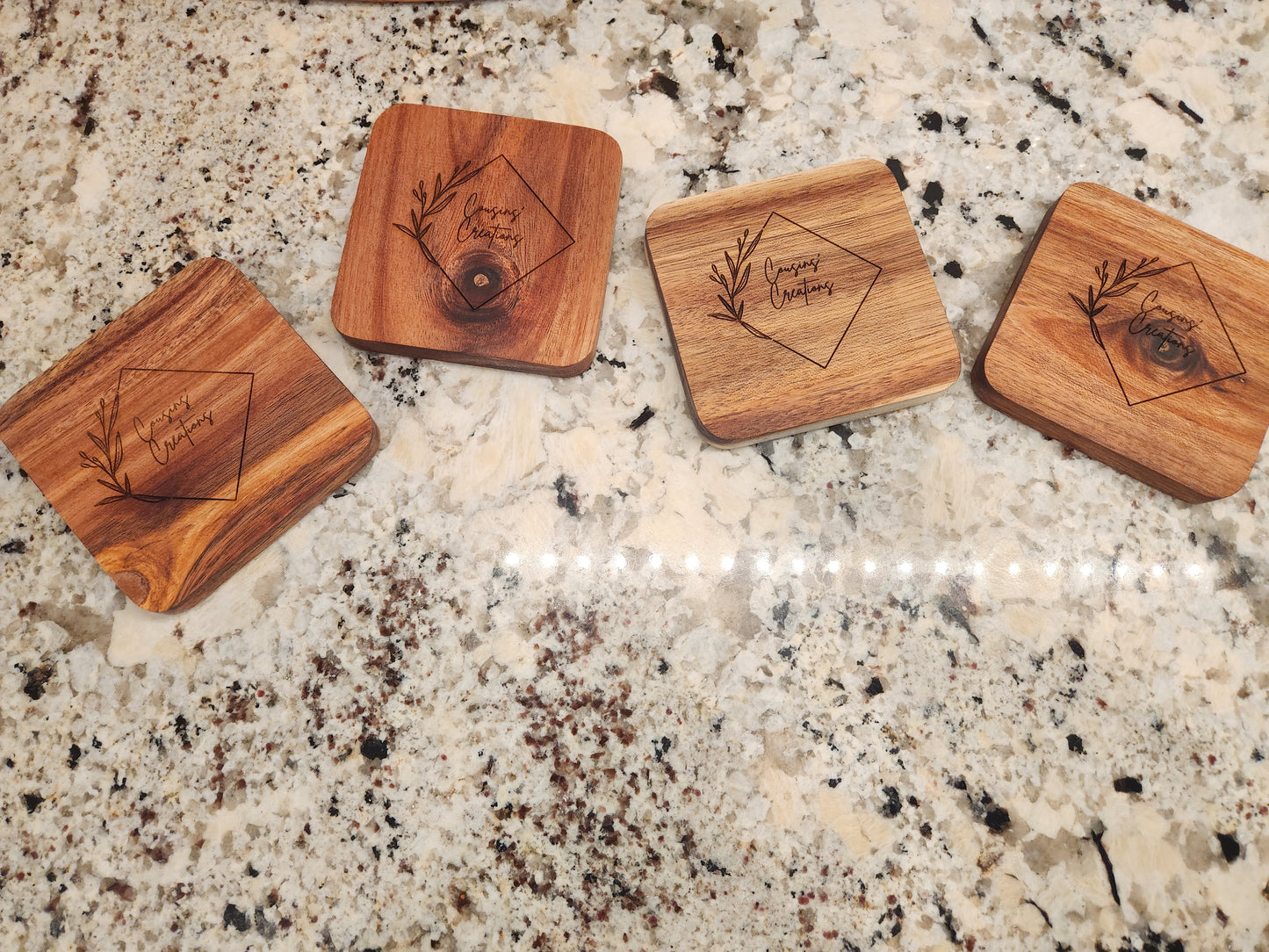 Wood Coasters Personalized with Company Logo