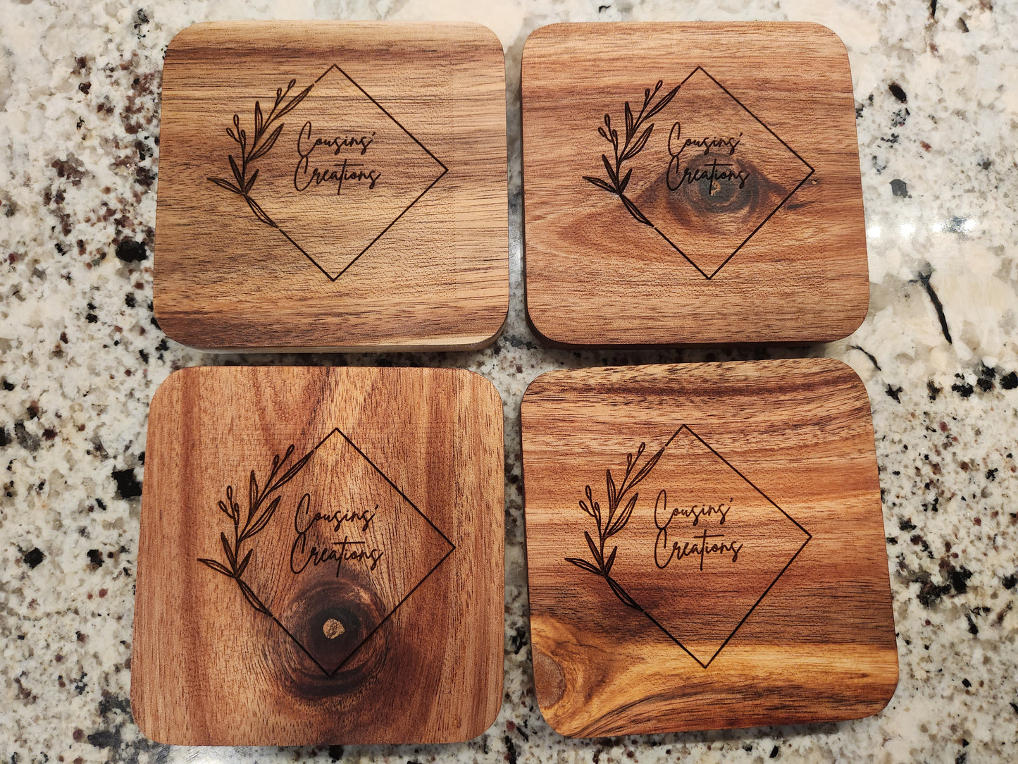 Wood Coasters Personalized with Company Logo