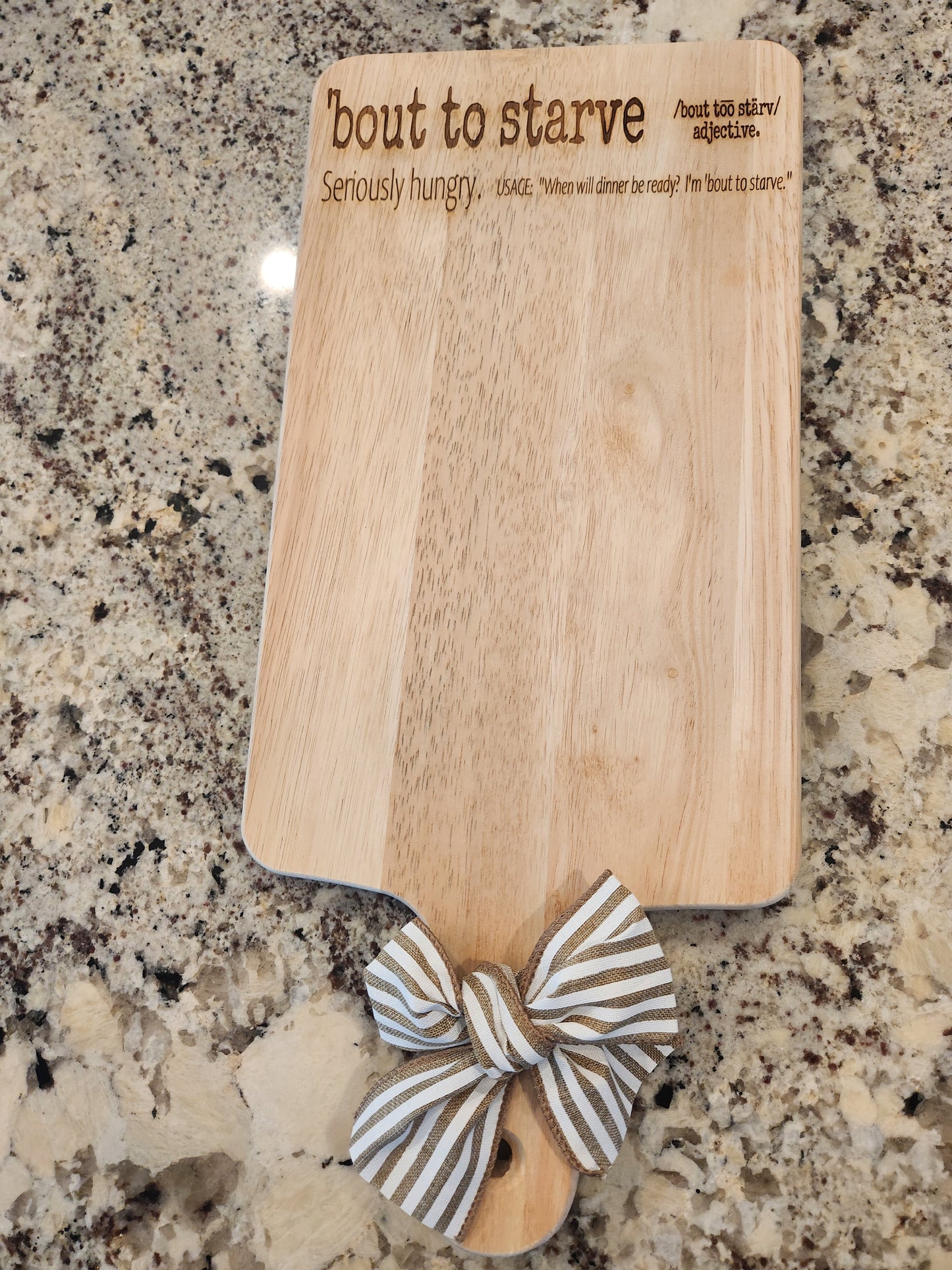 Funny Charcuterie Board Personalized Serving Board with Handle Engraved Cheese Board . bout to starve Definition