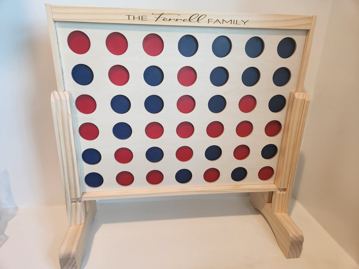 Personalized Large Handcrafted Tabletop 4-In-A-Row Game! Wooden Connect Four w/ Discs! Custom Board Game! 20x20 inch Board! Realtor Closing Gift