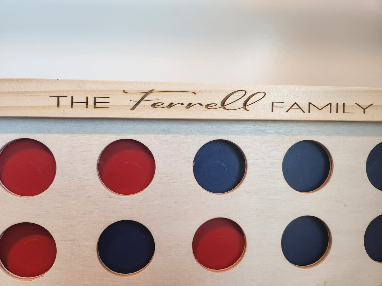 Personalized Large Handcrafted Tabletop 4-In-A-Row Game! Wooden Connect Four w/ Discs! Custom Board Game! 20x20 inch Board! Realtor Closing Gift